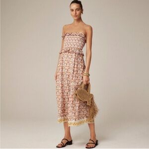 J Crew Dress M Ravenna Summer Boho Cream